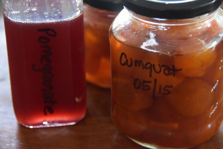 Candied Cumquats & Pomegranate Syrup